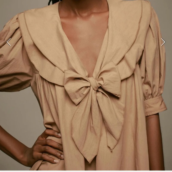 Anthropologie Pilcro Tan Tie Collar Megan dress XXS - Picture 7 of 9